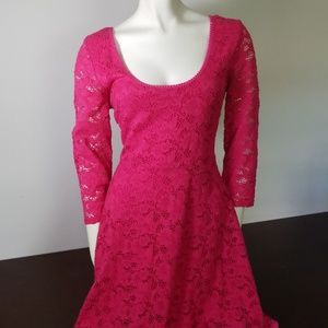Free people magenta crochet dress L